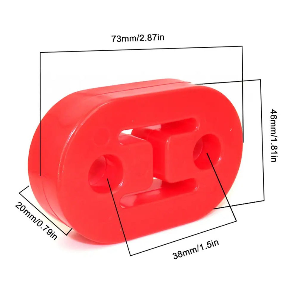 Thumbnail: Universal Car Two-Hole Exhaust Pipe Mount Bracket Absorber Hanging Glue Lifting