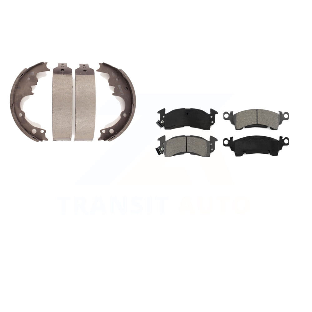 Transit Auto Front Rear Semi-Metallic Brake Pads and Drum Shoes Kit for Car..