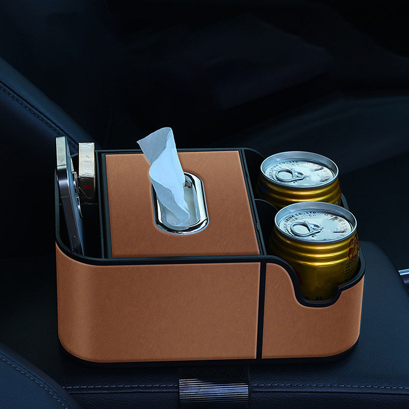 Thumbnail: Car Armrest Storage Organizer – Tissue & Dual Cup Holders