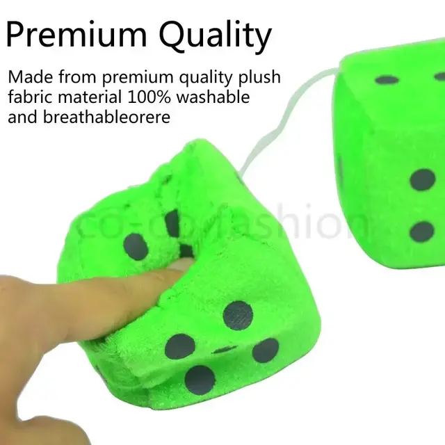 Thumbnail: Car Plush Dice Pendant New Year Dice Velvet Dice Model Auto Rear View Mirror Pen