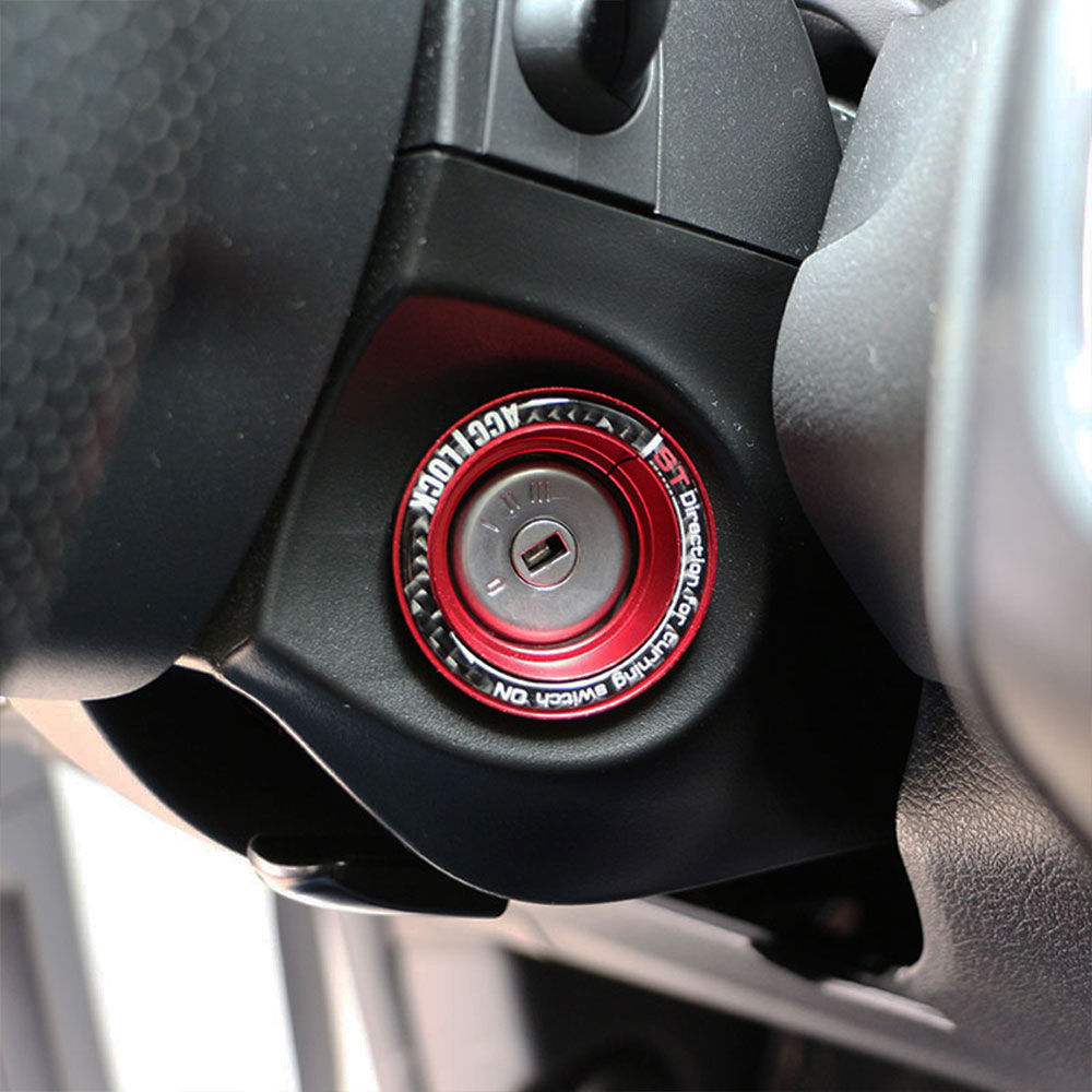 Carmilla Car Ignition Key Switch Ring Cover Hole Circle Carbon Fiber Stickers fo