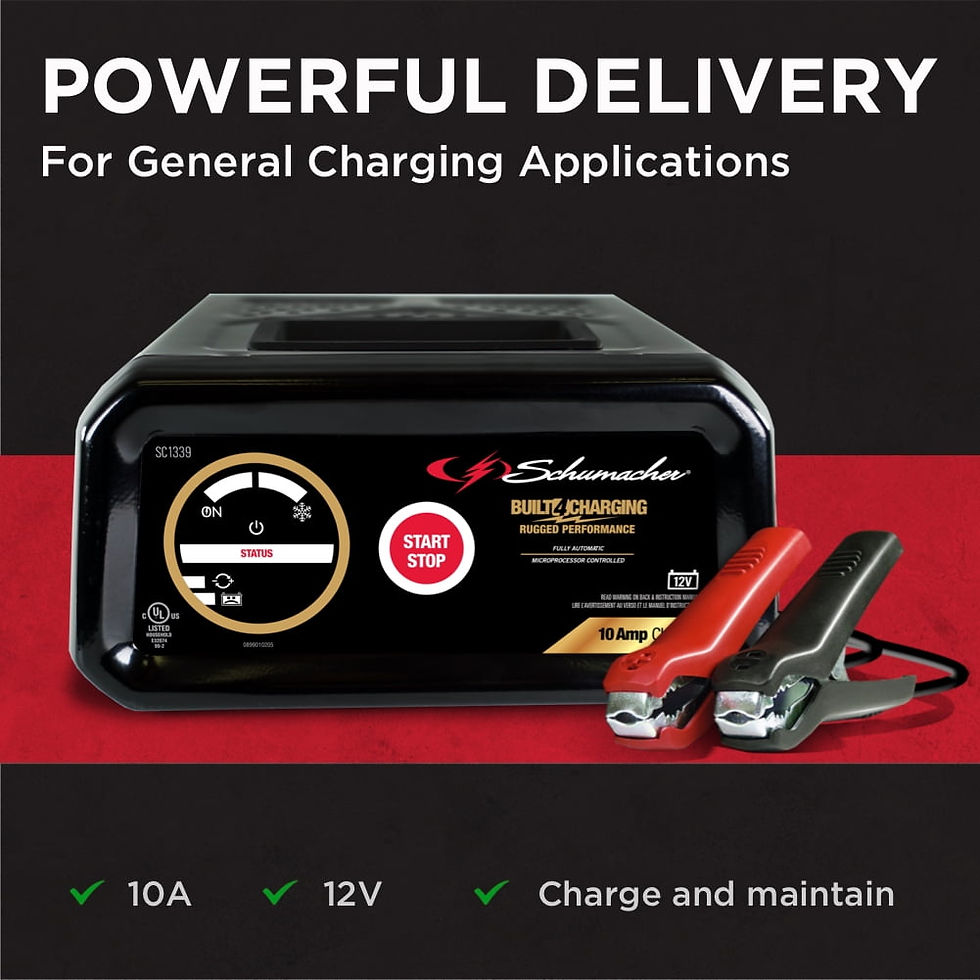 Thumbnail: Schumacher Fully Automatic Battery Charger and Maintainer- 10 Amp, 12V