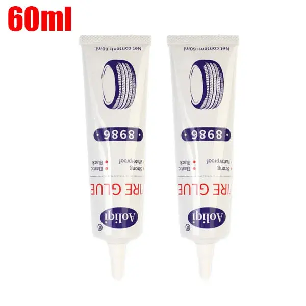 Thumbnail: 2Pcs New Tire Repair Glue Liquid 60ML Strong Rubber Glues Black Wear-resistant N