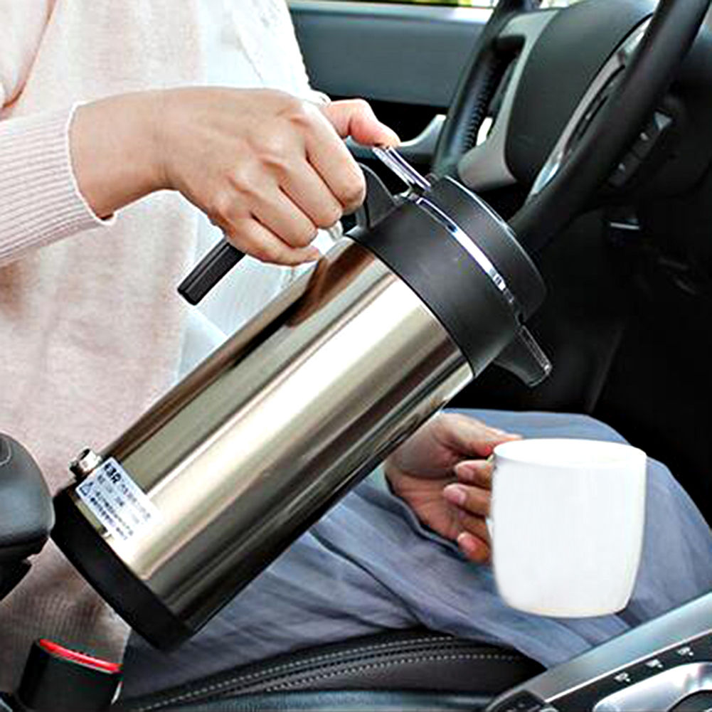 1200 ML Car Hot Kettle Portable Water Heater Leak-Proof Design 12/24 V Tea Coffe