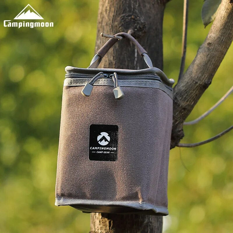 CAMPINGMOON Foldable Canvas Storage Bag One Hand Carrying Bag Lamp Gas Tank Tote