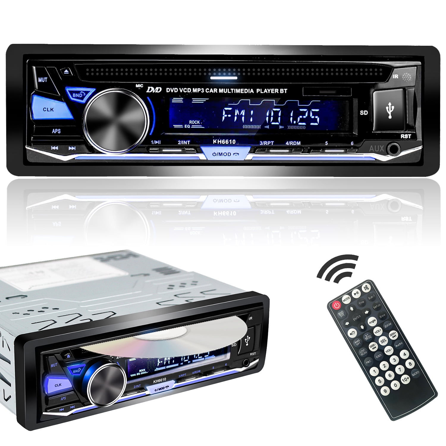 Alondy Single 1 DIN Car Stereo with CD/DVD Player Bluetooth AM/FM/RDS Radio..