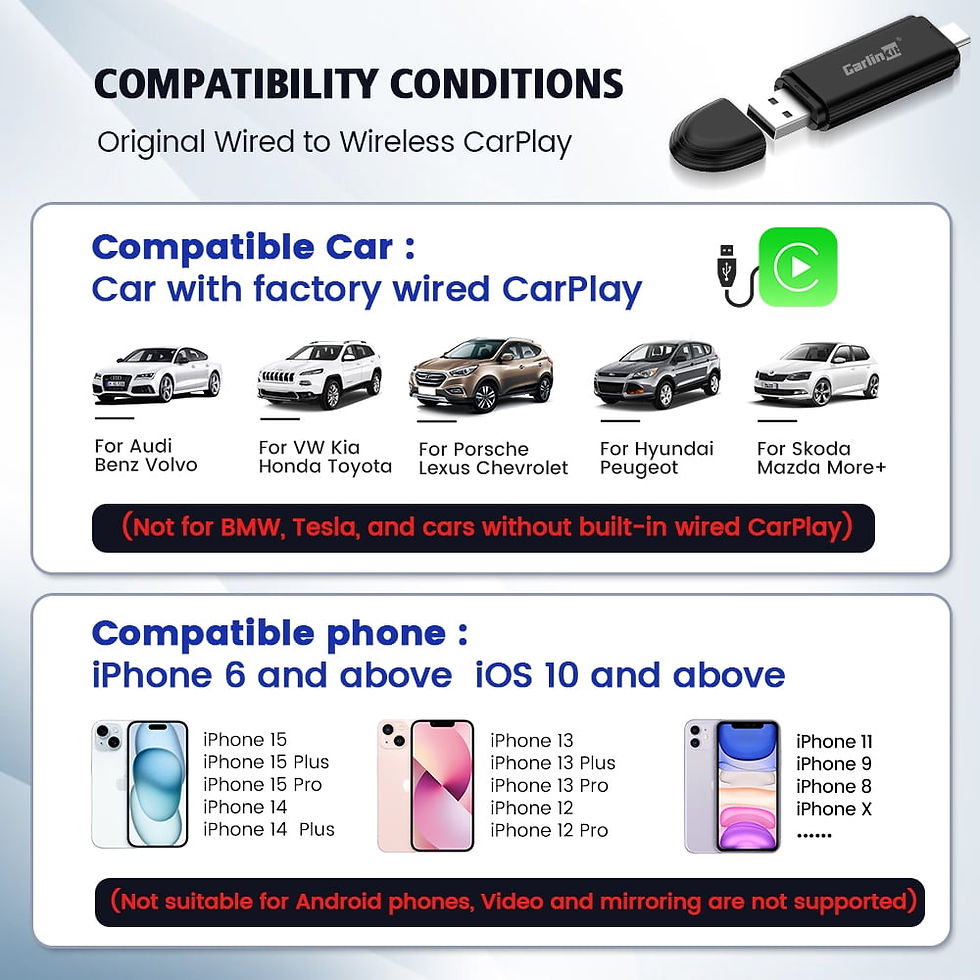 Thumbnail: CarlinKit MiNi SE - Wireless Apple CarPlay Adapter for Cars with Wired CarP..
