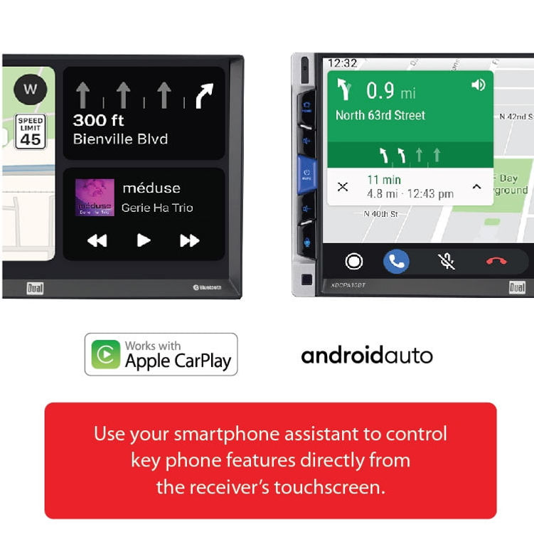 Thumbnail: Dual Electronics XDCPA10BT 7 inch Double DIN Car Stereo, Certified Apple Ca..