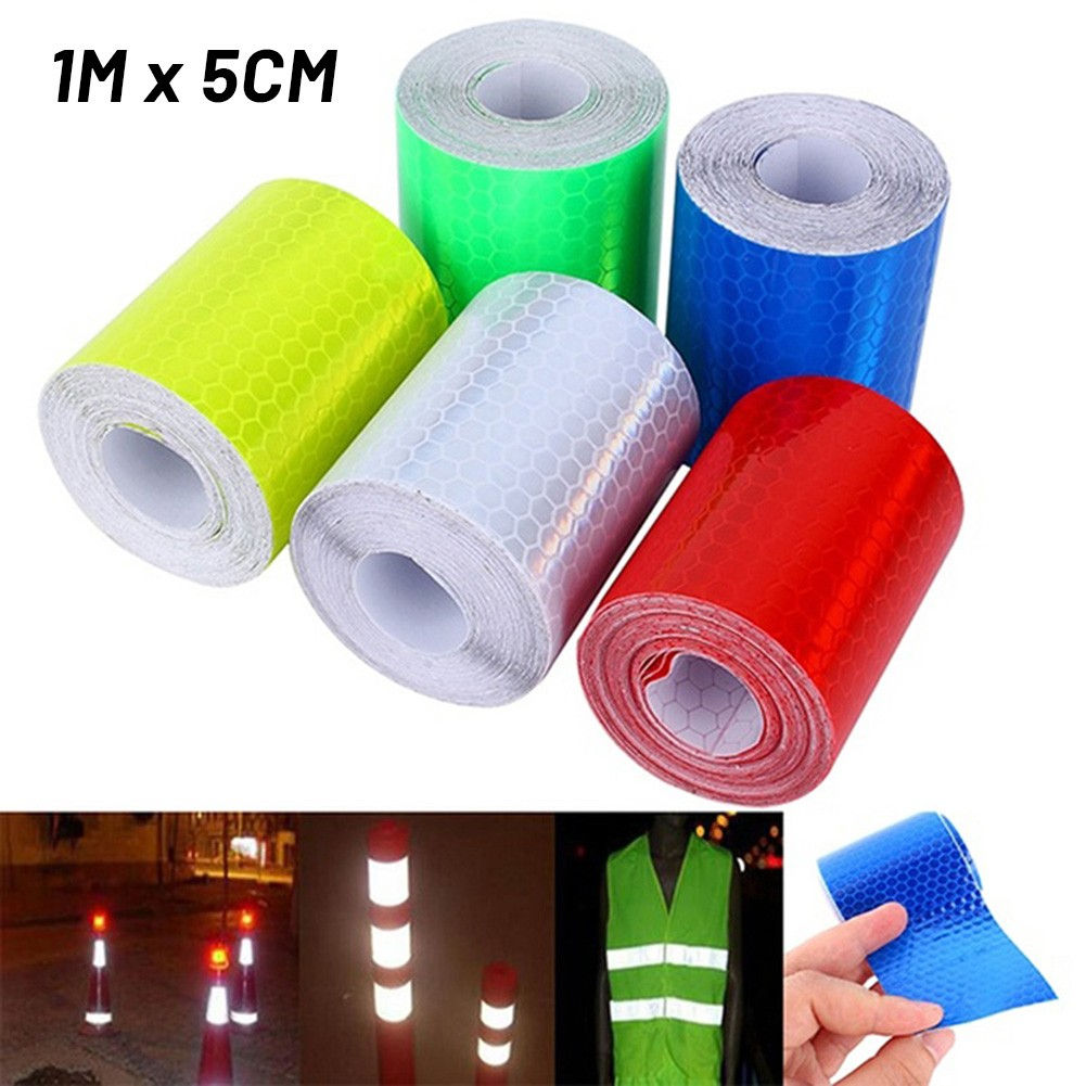 1pc Car Reflective Stickers 5cm*1m Decoration Film Motorcycle Reflect Safety Str