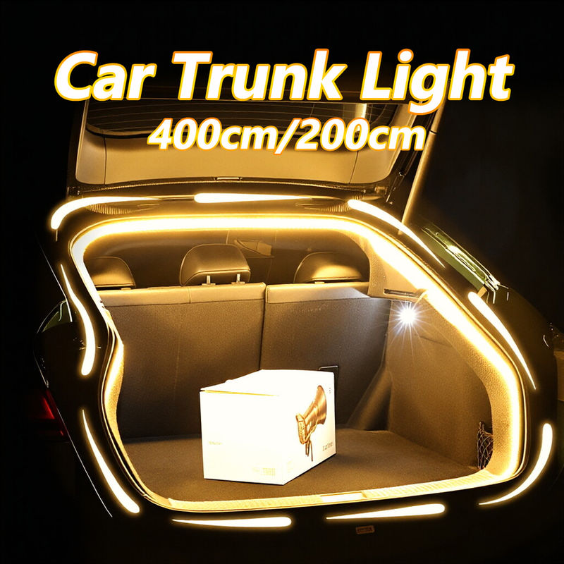 Car Trunk LED Light Strip 400cm/200cm Flexible Interior Ambient Lighting for SUV
