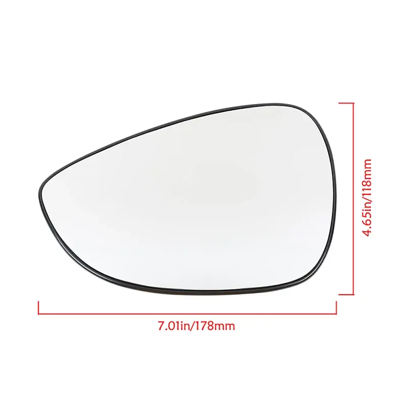 Thumbnail: Heated Car Side Rear View Wing Mirror Clear Glass Convex With Backing Plate fit