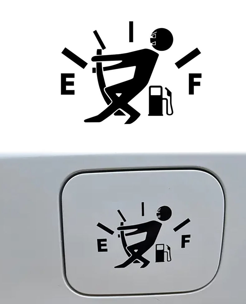 Funny Car Stickers Pull Fuel Tank Pointer Reflective Vinyl Sticker High Gas Deca
