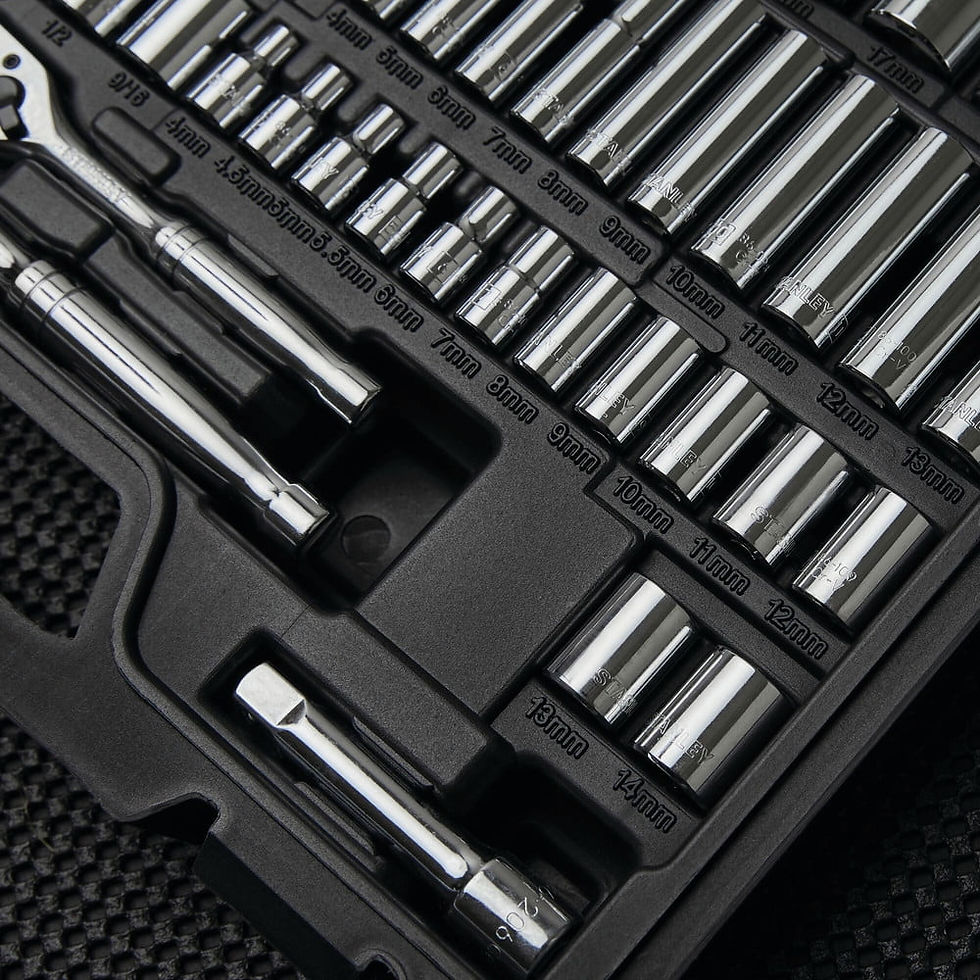 Thumbnail: Stanley 123 Pc 1/4 & 3/8 Drive Mechanics Tool Set