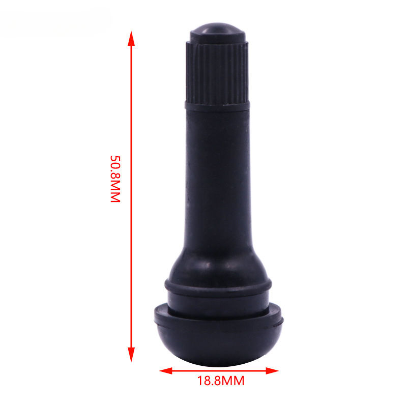 Thumbnail: Black TR414 Tubeless Car Wheel Tire Valve Stems with Caps Snap in Type Rubber Ti