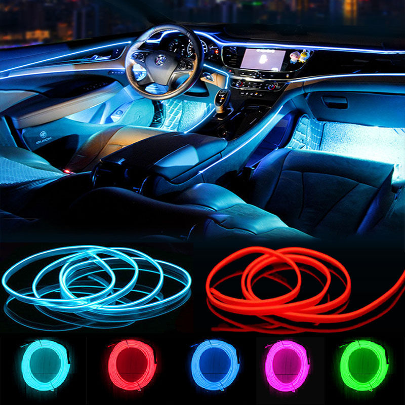 1M/3M/5M Neon LED Car Interior Decorative Lamps Strips USB Drive For DIY Decorat