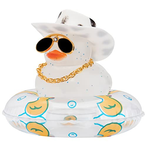Thumbnail: Car Rubber Duck Decorations Ornament for Car Dashboard Cute Transparent Duck wit
