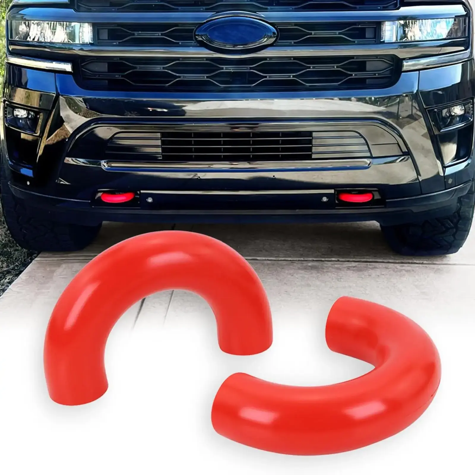 2 Pieces Tow Hooks Covers Tow Hook Sleeve Professional Silicone Covers for Ford