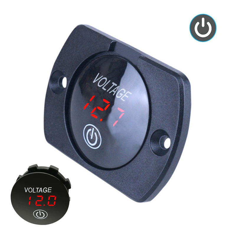 DC 5V-48V Mini Round Waterproof Motorboat Motorcycle LED Panel Touch Switch Digi