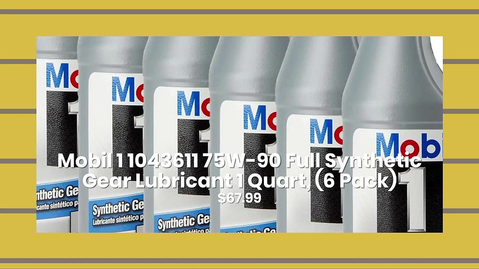 Thumbnail: Mobil 1 1043611 75W-90 Full Synthetic Gear Lubricant 1 Quart, (6 Pack)