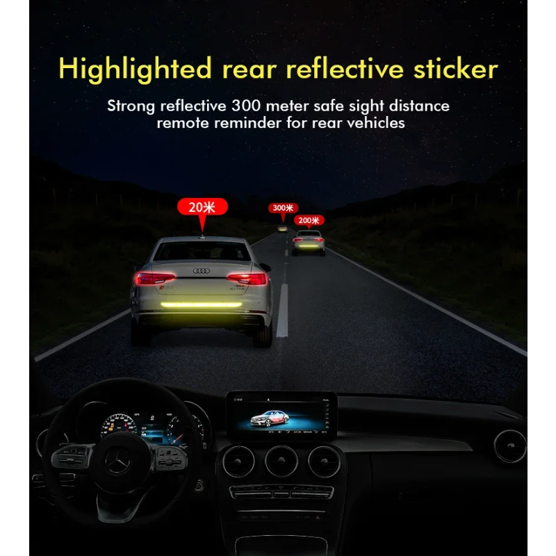 Reflective Car Sticker 90cm Reflective Warning Safety Tape Anti Collision Night