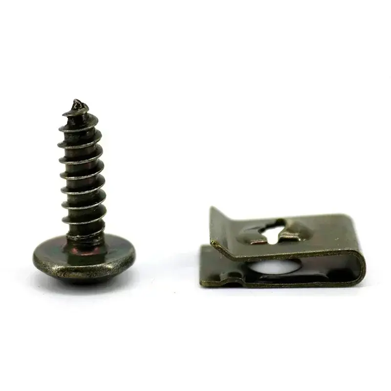 Thumbnail: Mixed Car Motorcycles Metal Screw Tapping Fastener Clip U-Type Clip with Screw A
