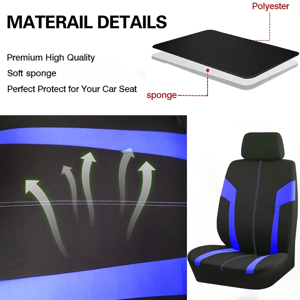 Thumbnail: AUTO PLUS Car Seat Covers Universal Fit For Most Car SUV Truck Breathable Mesh F