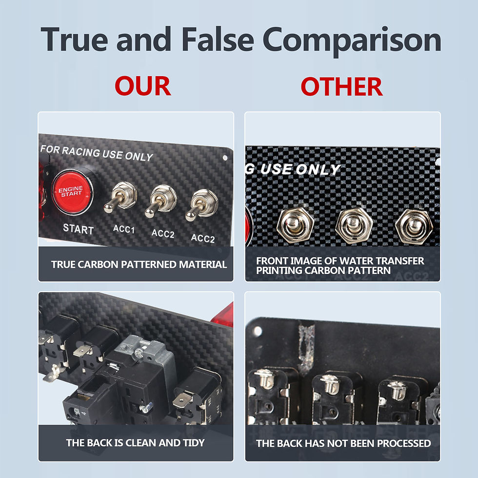Thumbnail: True Carbon Fiber 12V Racing Car Ignition Switch Panel Engine Start Stop Ignitio