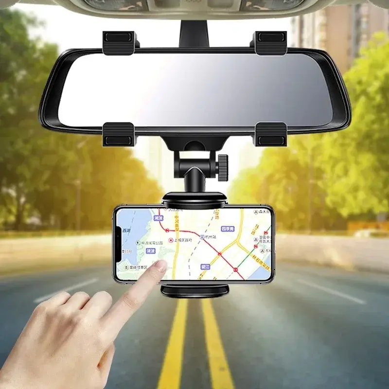 Universal Car Holder Rearview Mirror Mount Bracket Navigation GPS Mobile Stand C
