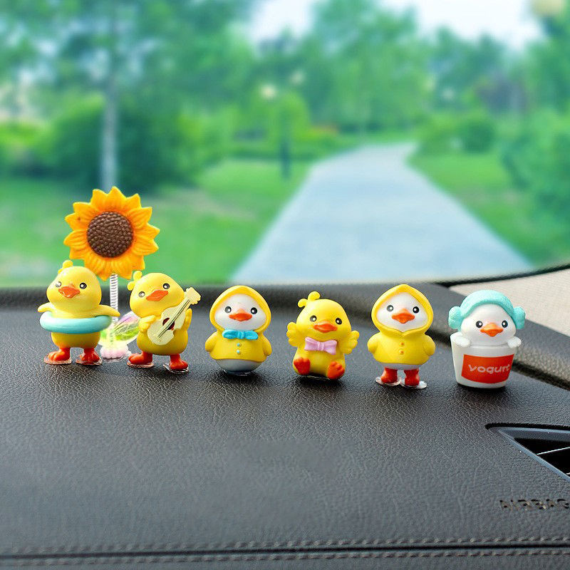 Thumbnail: 1Set Cartoon Resin Little Yellow Duck Model Car Center Console Decor Cute Car Or