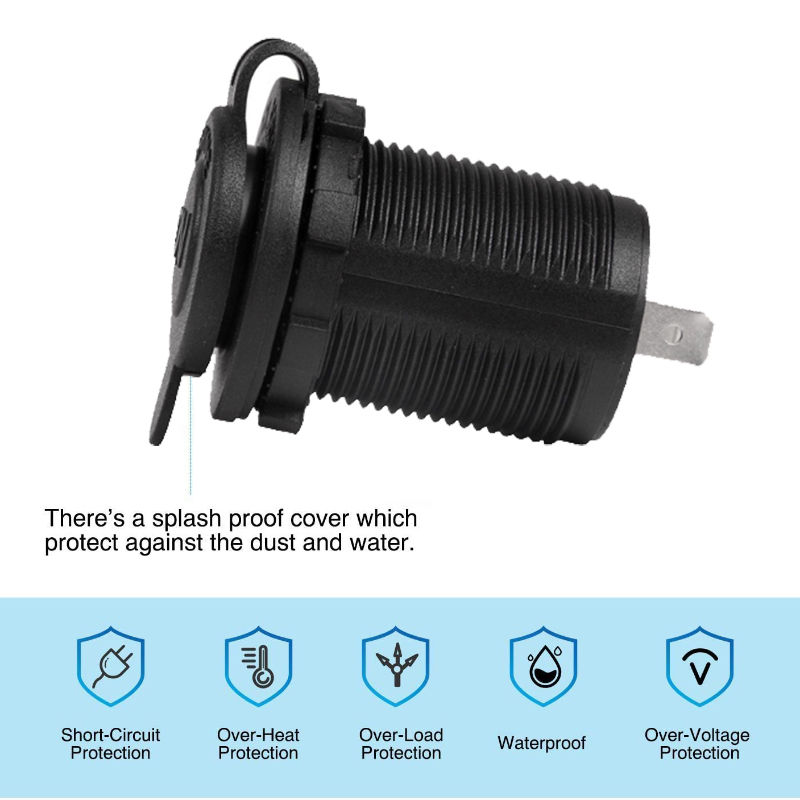 Thumbnail: Car Cigarette Lighter Socket 12V-24V Waterproof Plug Power Outlet Adapter for Ma