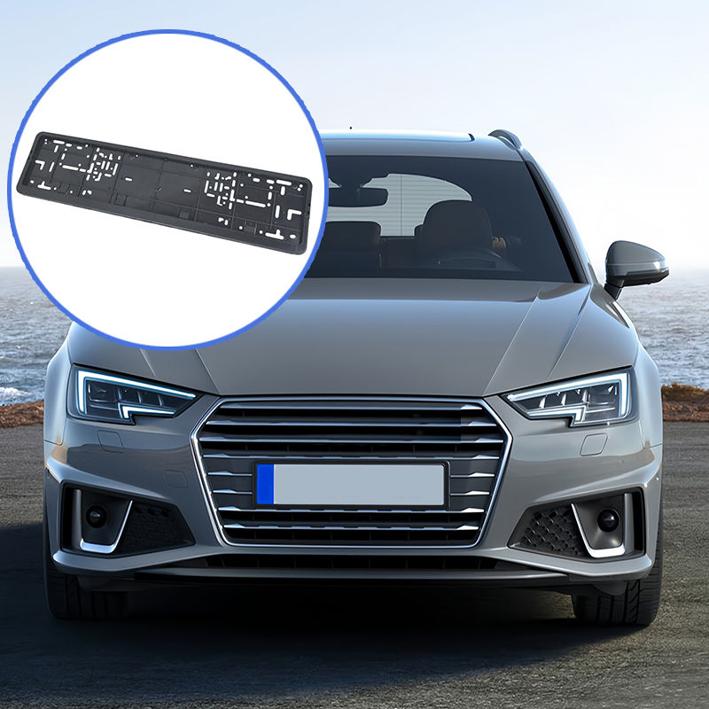 1 pcs open size Black European License Plate Frame Auto Accessory Waterproof Hol