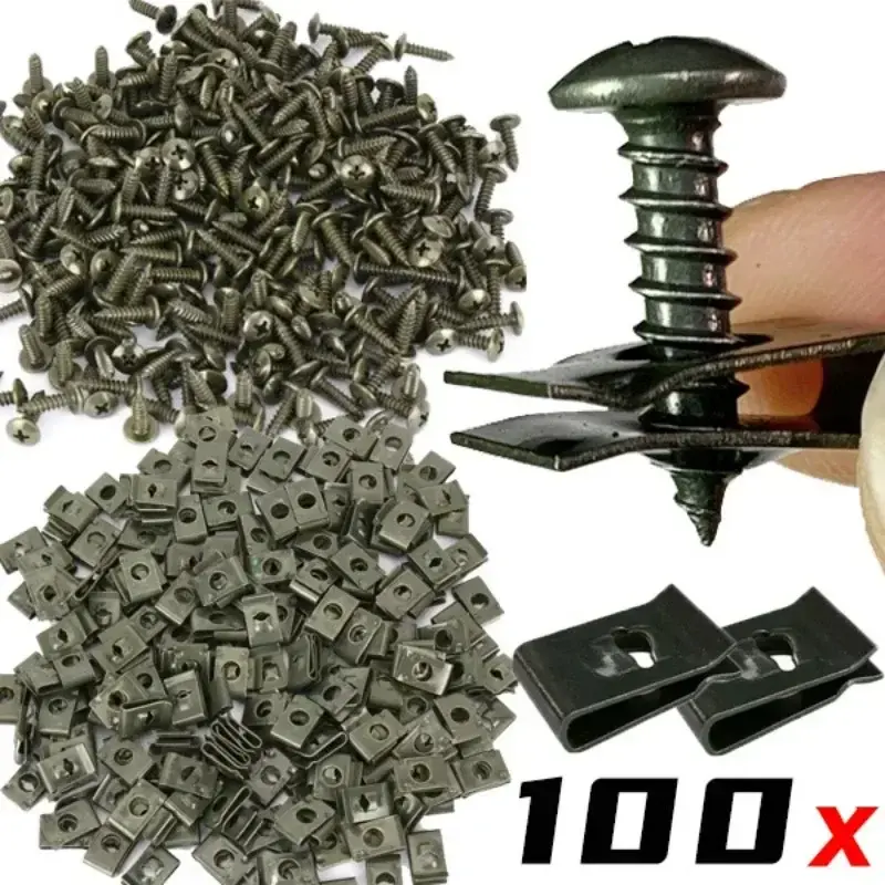 Car Fastener Clip U-Type Metal Screw Clip Tools for Motorcycle Engine Undertray