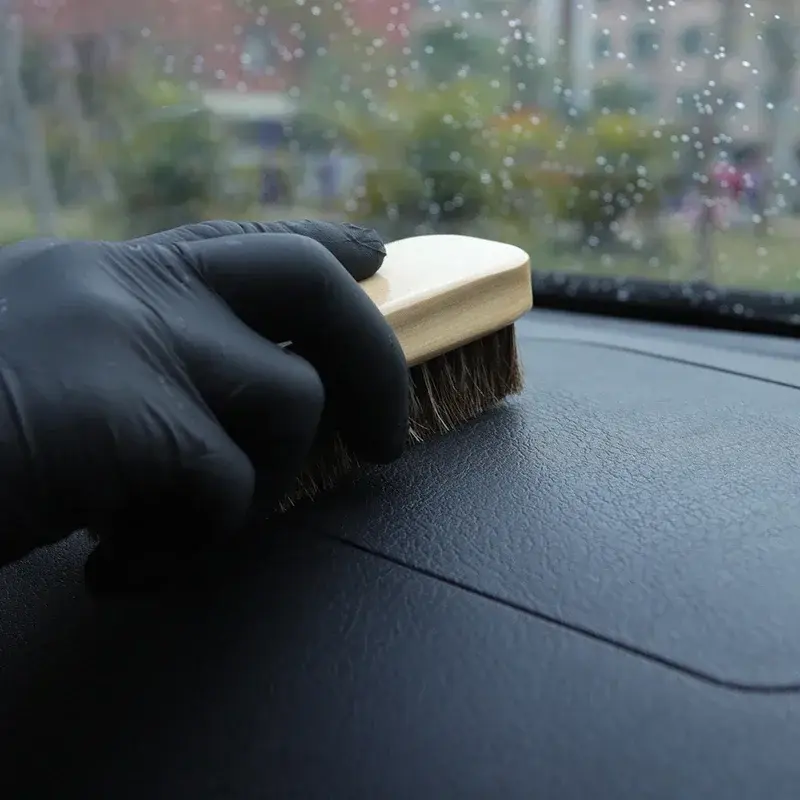 Thumbnail: Multifunctional Genuine Horsehair Wooden Brush Car Detailing Polishing BuffingCa
