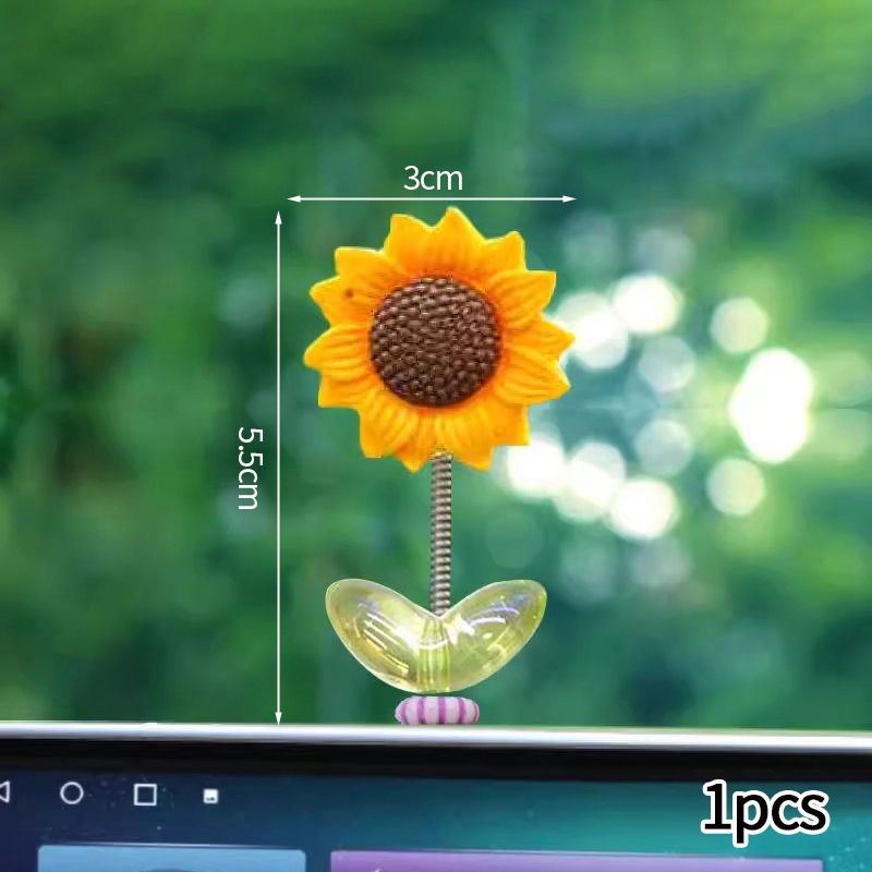 Thumbnail: 1/ 5PCS Cute Shaking Head toy for Car Dashboard Decor Sunflower Car Center Conso