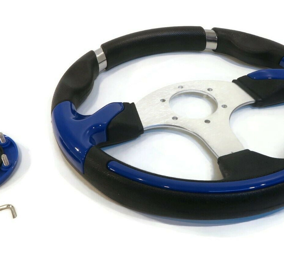 Thumbnail: The ROP Shop | 13" Blue Steering Wheel & 5/6 Hole Adapter For EZGO Marathon..