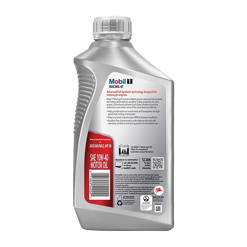 Thumbnail: Mobil 1 Racing 4T Full Synthetic Motorcycle Oil 10W-40, 1 Quart
