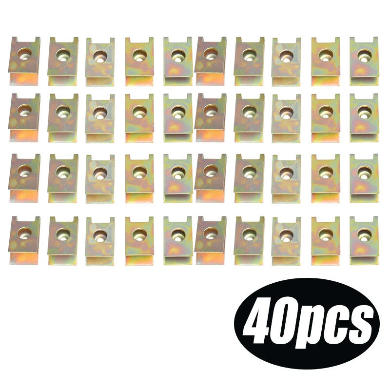Thumbnail: Metal U-Type Clips for Car Motorcycle Bumper Fender Trim Panel Fastener Leaf Boa