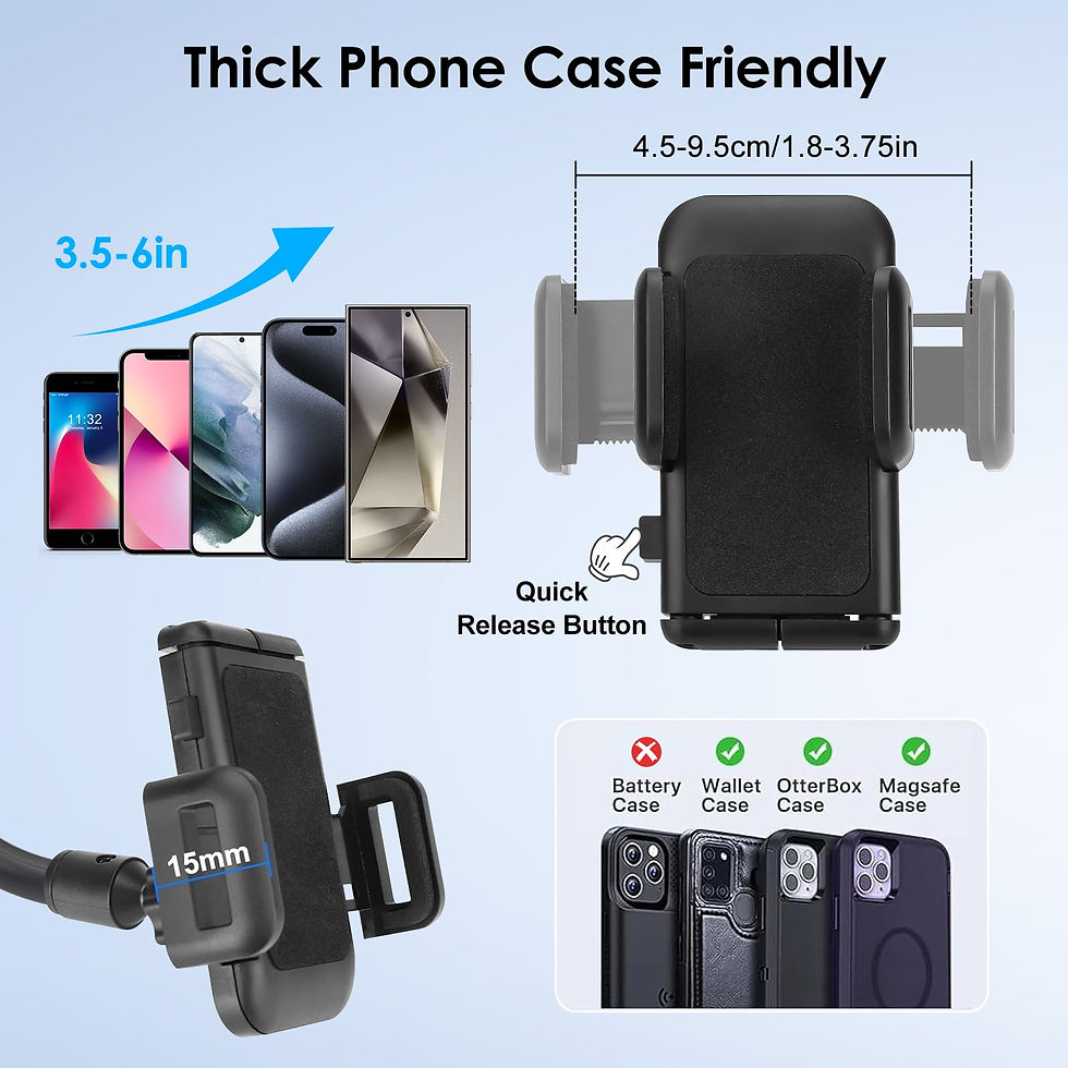 Thumbnail: TSV Universal Dashboard Phone Car Holder, Suction Cup Windshield Mount, Lon..