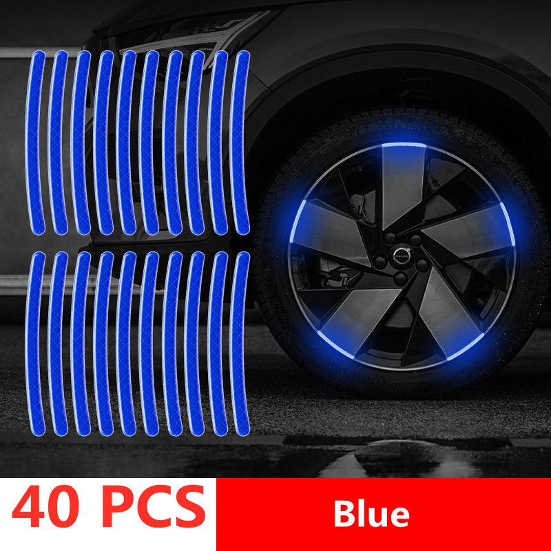 Car Wheel Hub Reflective Stripes Door Handle Safety Warning Sticker Car Rear War