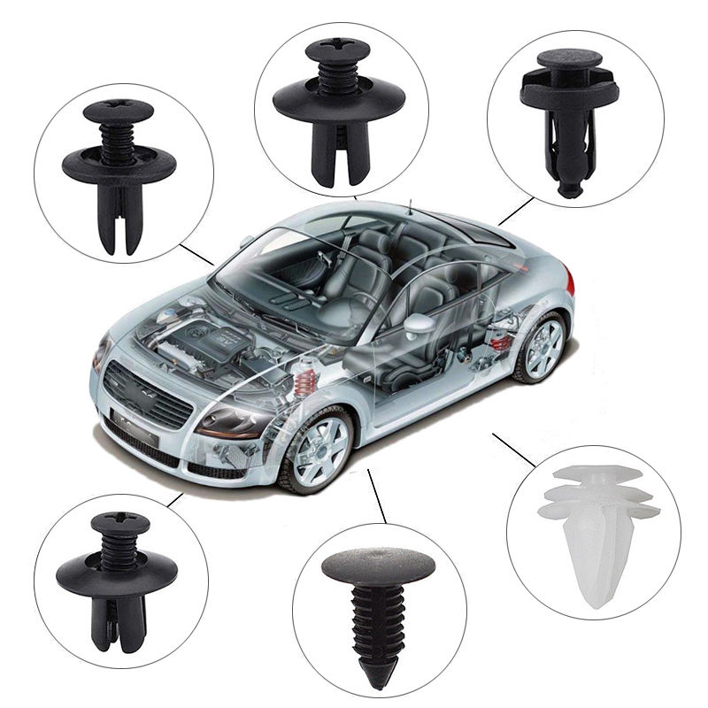 Thumbnail: 100Pcs Car Plastic Clips Fastener Screws Body Push Retainer Pin Rivet Bumper Pan