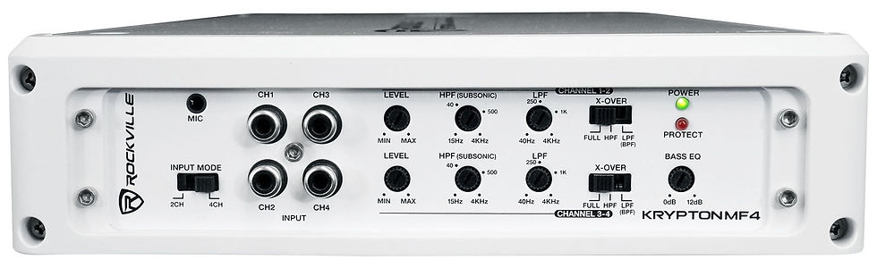 Thumbnail: Rockville KRYPTON MF4 2400w Peak 4 Channel Marine Amplifier Boat Amp in Whi..