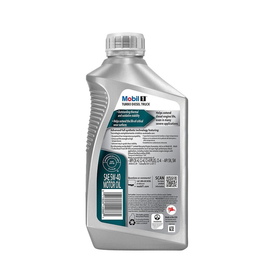 Thumbnail: Mobil 1 122253 Turbo Diesel Truck Motor Oil, 5W-40, Case/6