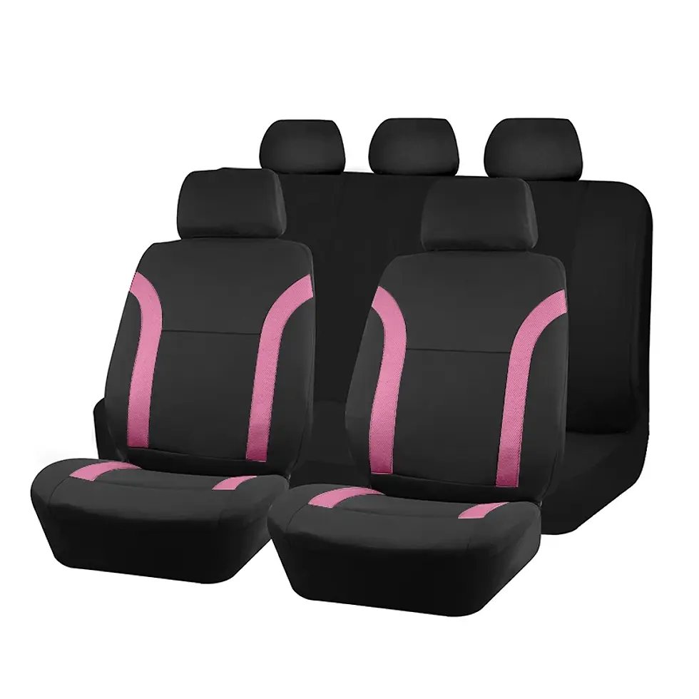 Thumbnail: AUTO PLUS Sports Universal Polyester Car Seat Cover Set Fit Most Car Plain Fabri