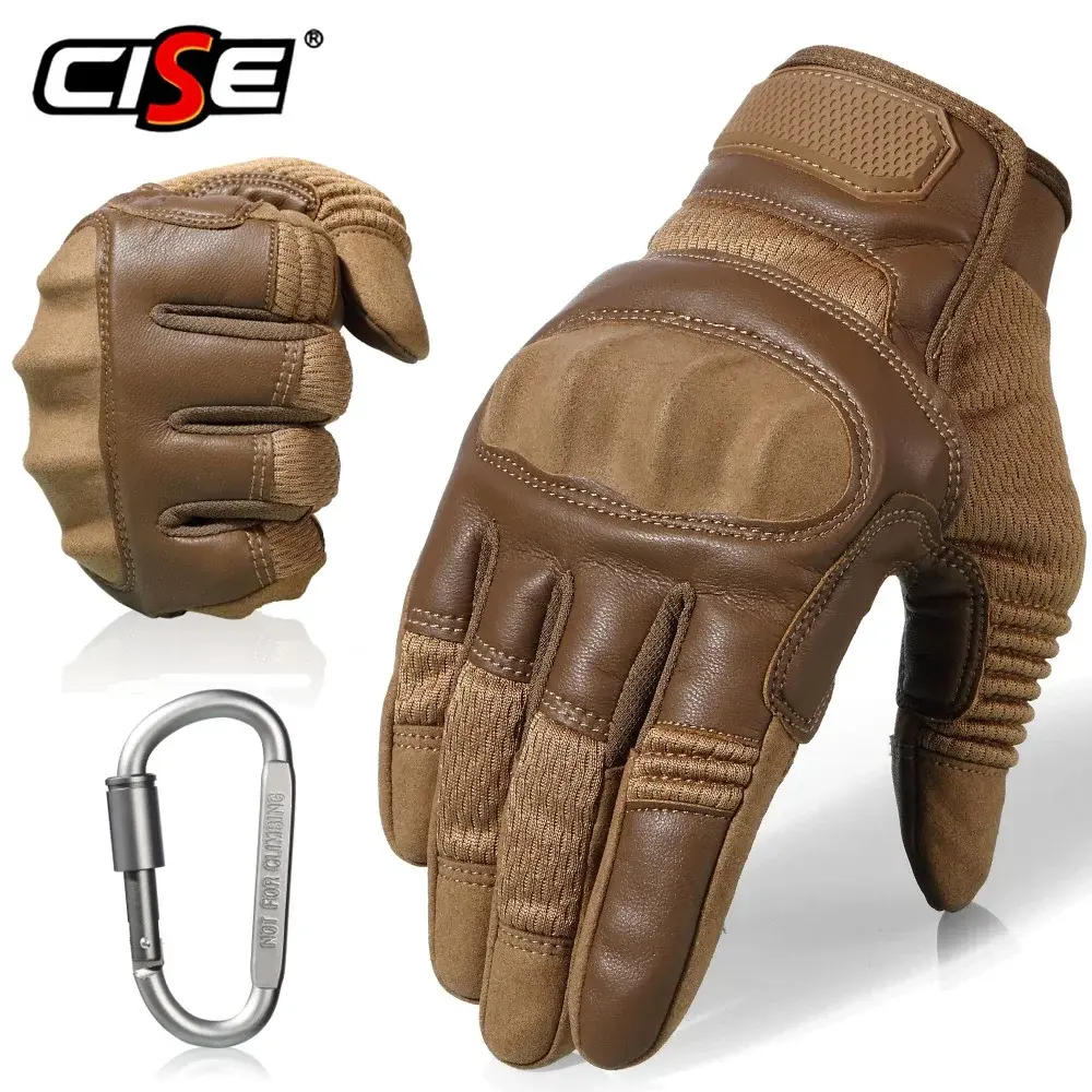 Touchscreen PU Leather Motorcycle Full Finger Gloves Protective Gear Racing Pit