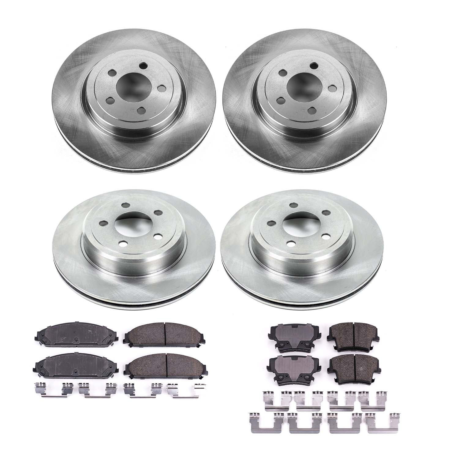Ultimate Brakes Front and Rear Ceramic Brake Pad and Rotor Kit with Hardwar..