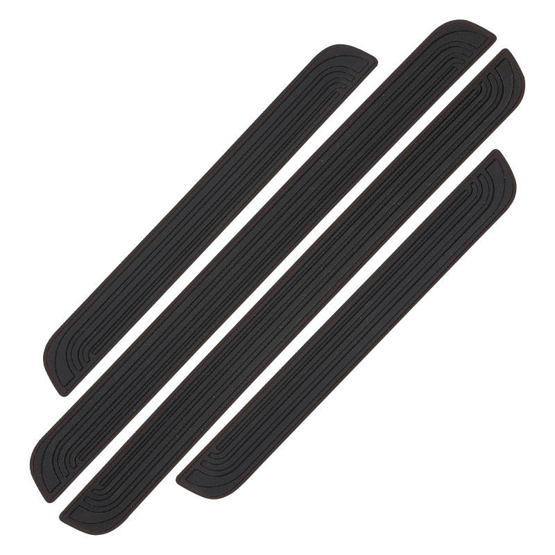 Thumbnail: 4Pcs Rubber Car Door Sill Scuff Covers Black Door Panel Guards Protector Trim An