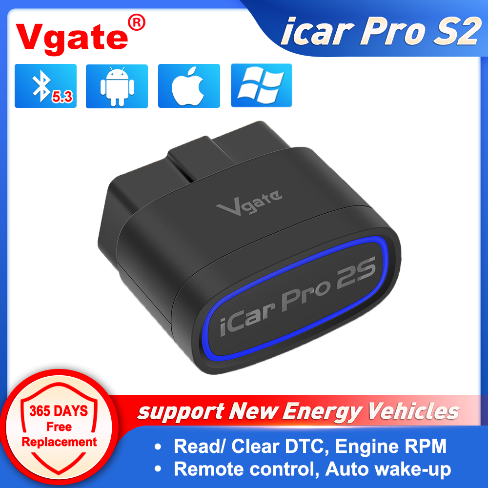 NEW Vgate iCar Pro 2S ELM327 Bluetooth 5.3 V2.3 Car OBD Scanner Upgraded EV Auto