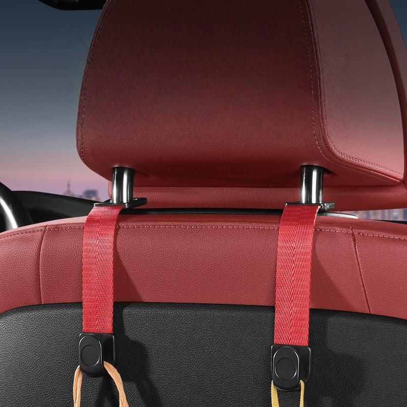 Thumbnail: 2Pcs Car Storage Interior Accessories Car Headrest Hooks Hanger For Bags Seat Ba