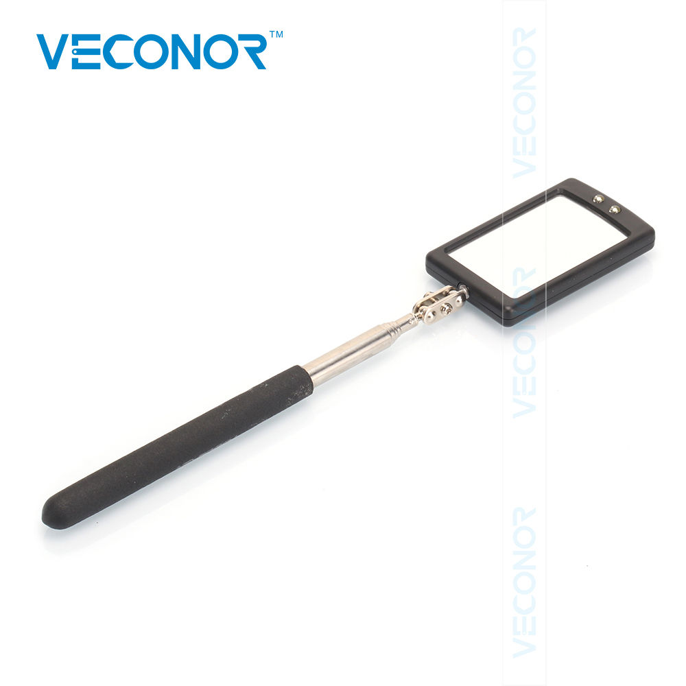 VECONOR Portable Telescoping Flexible Head Inspection Mirror with LED Light Adju