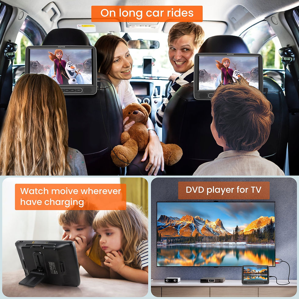 Thumbnail: 10.5" Dual Screen Portable Headrest DVD Player with Mounting Bracket and Mountin